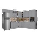 Ver imagem 7 de Cozinha Completa de Canto Americana 12 Peças com Torre Quente Cinza - Móveis Henn