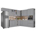 Ver imagem 1 de Cozinha Completa de Canto Americana 12 Peças com Torre Quente Cinza - Móveis Henn