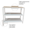 Ver imagem 5 de Kit Cabideiro e Porta Sapatos Entrada Banco Sapateira MDF Industrial Branca