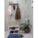 Ver imagem 1 de Kit Cabideiro e Porta Sapatos Entrada Banco Sapateira MDF Industrial Branca