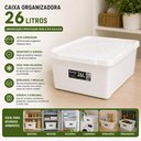 Ver imagem 7 de Cesto Organizador 26L Tampa Caixa Plastica Multiuso Alimentos Carnes Freezer Container Confeitaria