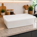 Ver imagem 2 de Cesto Organizador 26L Tampa Caixa Plastica Multiuso Alimentos Carnes Freezer Container Confeitaria