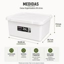 Ver mais imagens de Cesto Organizador 26L Tampa Caixa Plastica Multiuso Alimentos Carnes Freezer Container Confeitaria