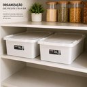 Ver imagem 4 de Cesto Organizador 26L Tampa Caixa Plastica Multiuso Alimentos Carnes Freezer Container Confeitaria