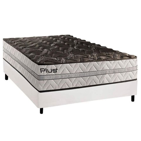 Cama Box Casal: Colchão Espuma D33 Paropas Pasquale Plus + Base Crc Corano White (138x188)