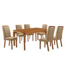 Ver imagem 2 de Mesa de Jantar Liz 180cm Tampo MDF Laminado Canto Copo com 6 Cadeiras Lorena