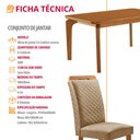 Ver imagem 7 de Mesa de Jantar Liz 180cm Tampo MDF Laminado Canto Copo com 6 Cadeiras Lorena