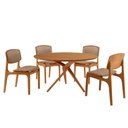 Ver imagem 2 de Sala de Jantar Mesa Ballare 135cm Tampo Laminado Redondo com 4 Cadeiras Malta