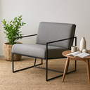 Ver imagem 1 de Poltrona Industrial Sala Estar - Linho Cinza - Poltrona Flow