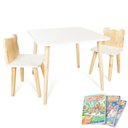 Ver imagem 3 de Mesa e 2 Cadeiras Infantil Urso Kit Livro Educativo em Madeira - Pinus