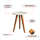 Ver imagem 5 de Mesa Lateral Redonda Moderna 29x30 Pé Palito Tripé Pequena Retrô Apoio Canto Sofá Cama Quarto Sala