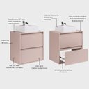 Ver imagem 4 de Gabinete para Banheiro com Cuba 60cm MDF Rosa Dubai - On Móveis