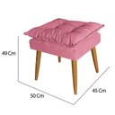 Ver imagem 3 de Puff Puf Banqueta Opala para Quarto Sala Recepção Suede Rose - Ninho Decor