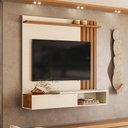 Ver imagem 2 de Home Suspenso para TV Vegas 65" 160cm MDP Pérola Metalizado Canela Möbler