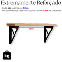 Ver imagem 3 de 2 Suportes de Prateleira Mão Francesa Formato Triangular Decorativo Aço Carbono