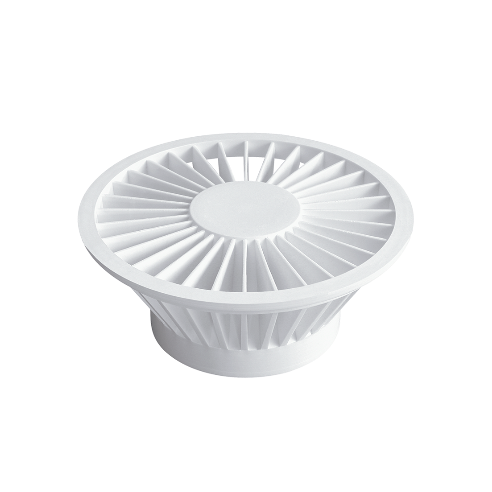 10 Uni Grelha do Ralo Sifonado Redondo Saída para Baixo Tam. 100mm Cor Branco Durín - 1