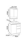 Ver imagem 5 de Conjunto para Banheiro Cecilia com Pés 78cm - Fabribam Gabinetes