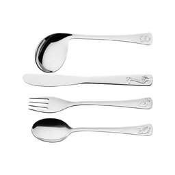 Jogo de Talheres Infantil Tramontina Baby em Aço Inox Acabamento Brilho com Desenho em Alto Relevo - 1