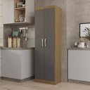 Ver imagem 1 de Armário Multiuso 2 Portas e 3 Prateleiras Internas Macau 170cm - Chumbo