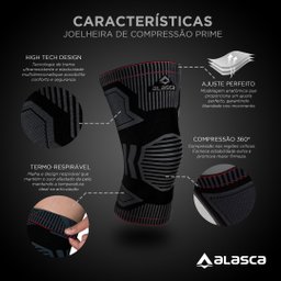 Joelheira de Compressão Prime Alasca:G/Vermelho - 5