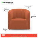 Ver imagem 3 de Poltrona Decorativa Living Abby Veludo Terracota - Desk Design