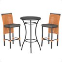Ver imagem 1 de Mesa Bistro e 2 Banquetas Roma Preta Corda Náutica 11 Trama Original