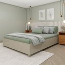 Ver imagem 3 de Conjunto Guarda Roupa Casal 6 Portas 8 Gavetas Puxador MDF Portugal e Cama Casal Monaco Bege/Cinamomo/Off White