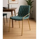 Ver imagem 4 de Kit 4 Cadeiras Anitta Aço Carbono Dourado Linho Verde Exclusiva Home & Decor