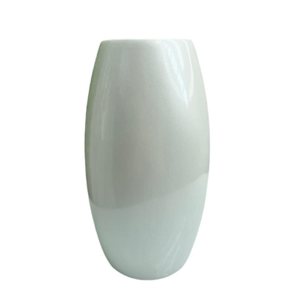 Vaso centro de mesa grande de cerâmica na cor branco pérola - 1