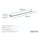 Ver imagem 3 de Toalheiro Inox 60 Cm - Kromus RD0105