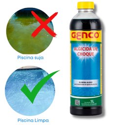 Algicida de Choque 1 Litro Genco Removedor Algas Piscina - 2