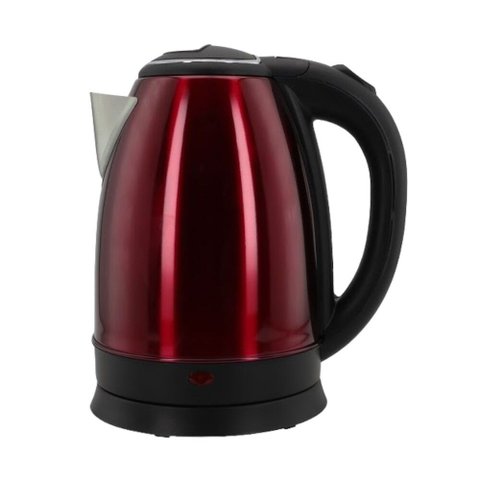 Chaleira Elétrica 1,8l em Inox Vermelha 127v 1000w Rápida Fervura