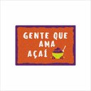 Ver imagem 2 de Capacho Tapete Divertido Açai Gente que Ama Açai 60x40cm Laranja.
