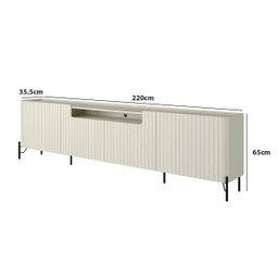 Rack para Sala 4 Portas Brisadas MDF L220 X A65cm - 2