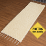 Tapete Passadeira 2,00 X 0,50 Boho Cru Felpudo Tear Artesanal Luxo para Quarto 100% Algodão - 5