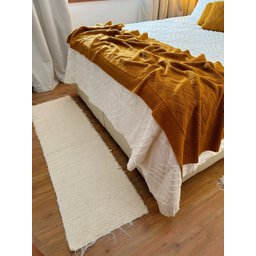 Tapete Passadeira 2,00 X 0,50 Boho Cru Felpudo Tear Artesanal Luxo para Quarto 100% Algodão - 4