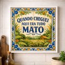 Ver imagem 3 de Quadro Quando Cheguei Era Tudo Mato 33x33cm Mold Preta