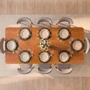 Ver imagem 2 de Conjunto de Jantar com Mesa Tali 210cm e 8 Cadeiras Ema CabeCasa MadeiraOriginals Marrom/Bege
