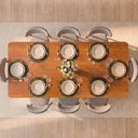Ver imagem 2 de Conjunto de Jantar Mesa Tali 210cm e 8 Cadeiras Ema CabeCasa MadeiraOriginals Marrom/Prata