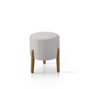 Ver imagem 3 de Conj. 2 Mona com 1 Puff Madeira Maciça Linho Crú