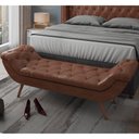 Ver imagem 2 de Puff Recamier Decorativo com Tachas 195 cm Santorini P05 Corino Marrom - Lyam Decor