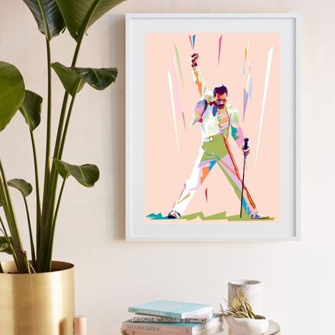 Quadro Decorativo Abstrato Queen 60x48cm:madeira Branca