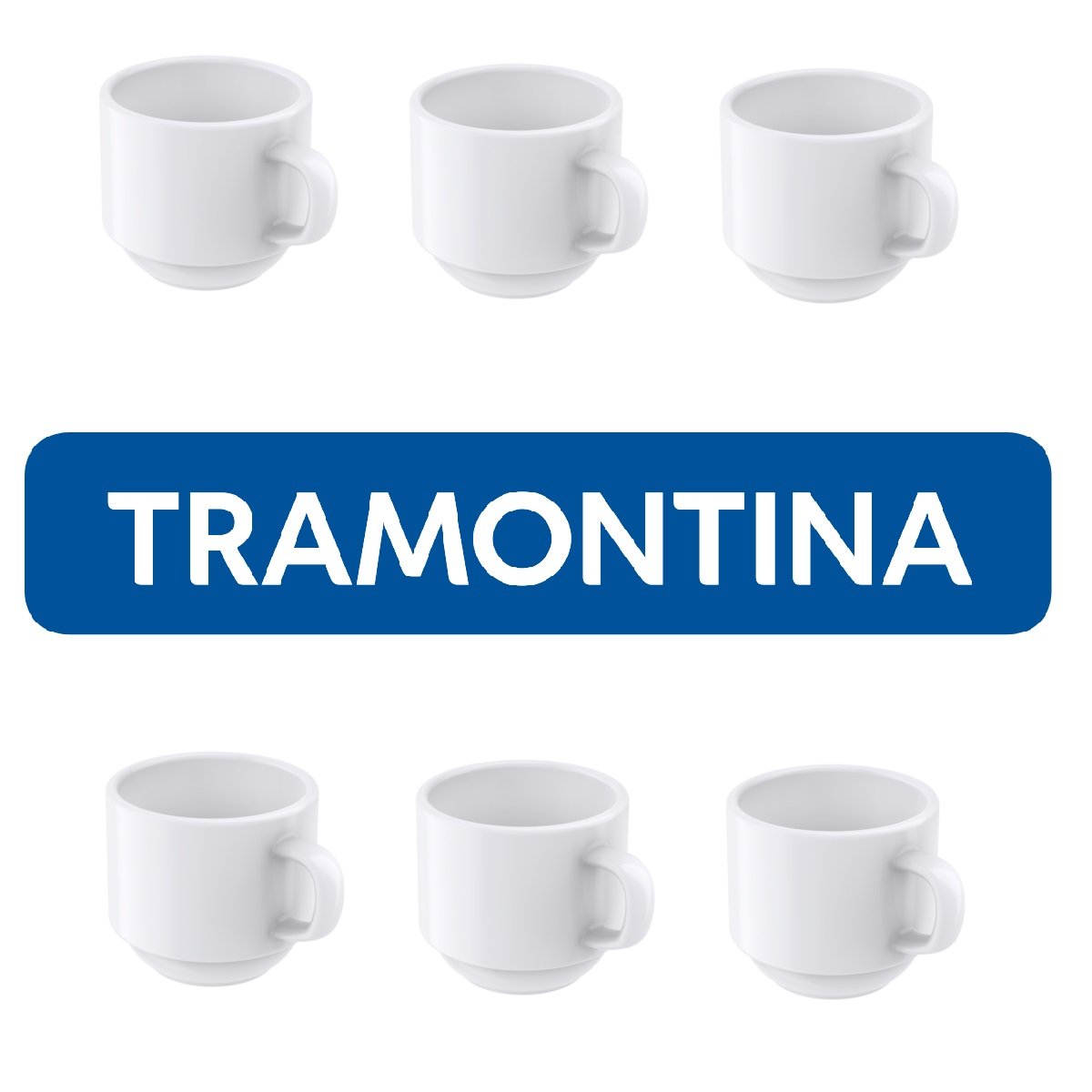 Kit Xícaras Café Tramontina Paola Porcelana 100 ml 6 peças - 2