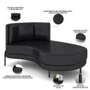 Ver imagem 5 de Sofá Chaise Longue Living Lucca Direito D02 Couríssimo Preto B-159