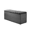 Ver imagem 5 de Baú Calçadeira Londres 1,40cm Vamfer Estofados Suede Cinza Chumbo