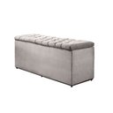 Ver imagem 1 de Baú Calçadeira Londres 1,40cm Vamfer Estofados Suede Cinza Chumbo
