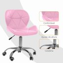 Ver mais imagens de Cadeira Office Eiffel Slim Oficial Giratória - Rosa - 4