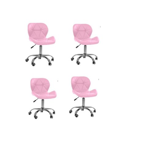 Cadeira Office Eiffel Slim Oficial Giratória - Rosa - 4