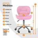 Ver imagem 6 de Cadeira Office Eiffel Slim Oficial Giratória - Rosa - 4