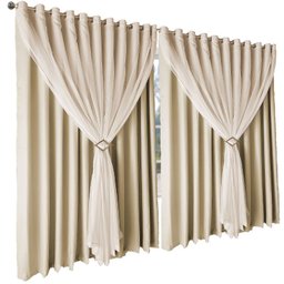 cortina blackout Livia corta luz 5,00 x 2,80 varão palha - 2